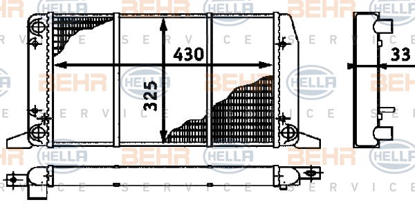 Radiateur, refroidissement du moteur BEHR HELLA SERVICE