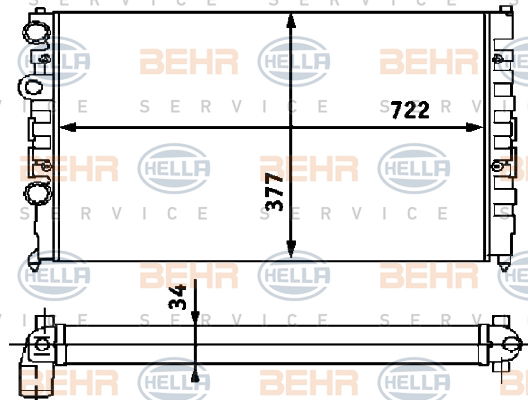 Radiateur, refroidissement du moteur BEHR HELLA SERVICE