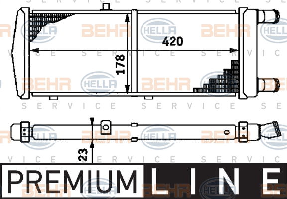 Radiateur, refroidissement du moteur BEHR HELLA SERVICE *** PREMIUM LINE ***