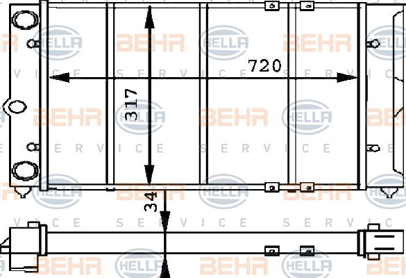 Radiateur, refroidissement du moteur BEHR HELLA SERVICE *** PREMIUM LINE ***