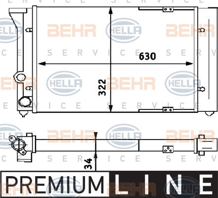 Radiateur, refroidissement du moteur BEHR HELLA SERVICE *** PREMIUM LINE ***