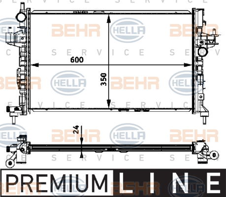 Radiateur, refroidissement du moteur BEHR HELLA SERVICE *** PREMIUM LINE ***