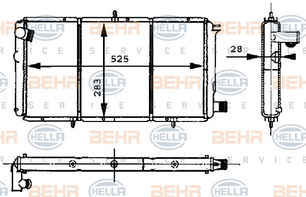 Radiateur, refroidissement du moteur BEHR HELLA SERVICE