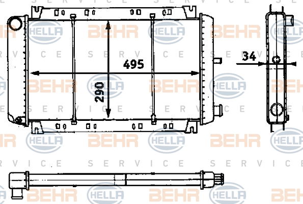 Radiateur, refroidissement du moteur BEHR HELLA SERVICE *** PREMIUM LINE ***