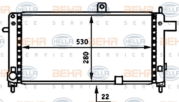 Radiateur, refroidissement du moteur BEHR HELLA SERVICE