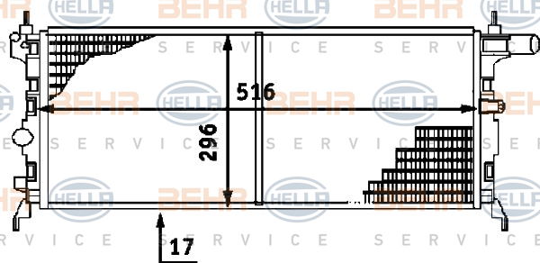 Radiateur, refroidissement du moteur BEHR HELLA SERVICE