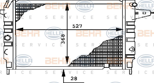 Radiateur, refroidissement du moteur BEHR HELLA SERVICE