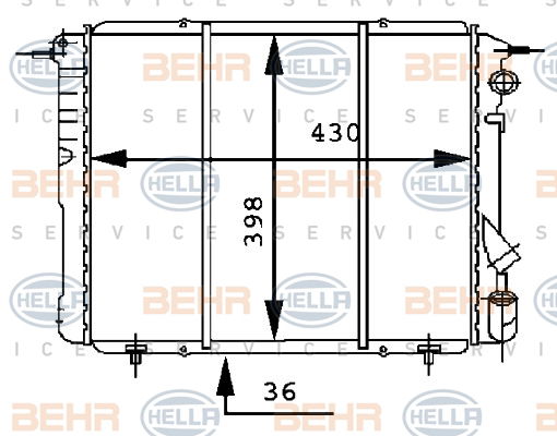 Radiateur, refroidissement du moteur BEHR HELLA SERVICE *** PREMIUM LINE ***