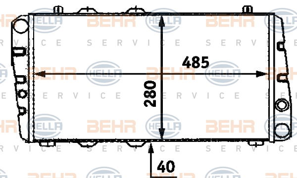 Radiateur, refroidissement du moteur BEHR HELLA SERVICE
