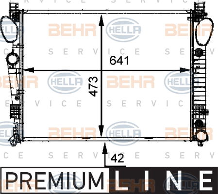 Radiateur, refroidissement du moteur BEHR HELLA SERVICE *** PREMIUM LINE ***