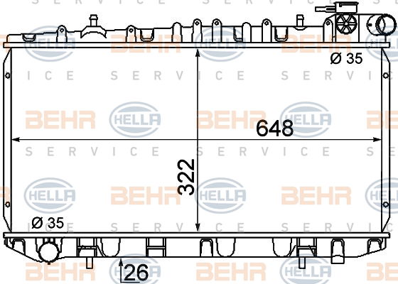 Radiateur, refroidissement du moteur BEHR HELLA SERVICE