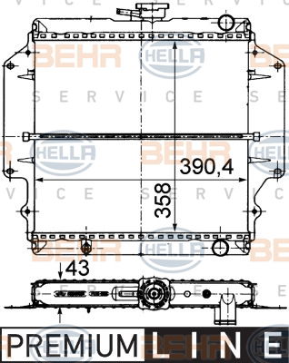 Radiateur, refroidissement du moteur BEHR HELLA SERVICE *** PREMIUM LINE ***