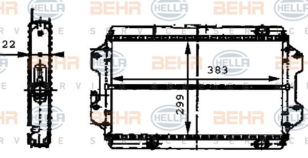 Radiateur, refroidissement du moteur BEHR HELLA SERVICE