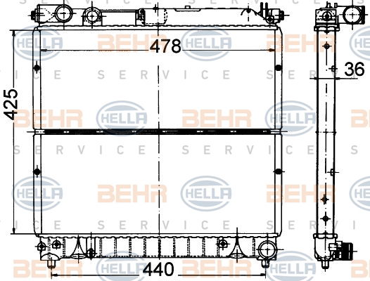 Radiateur, refroidissement du moteur BEHR HELLA SERVICE *** PREMIUM LINE ***