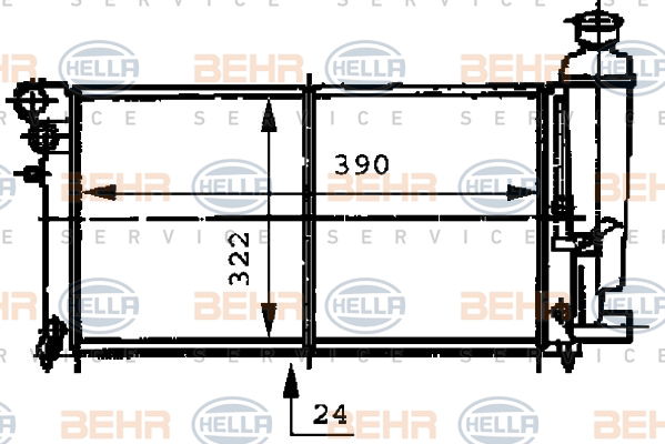 Radiateur, refroidissement du moteur BEHR HELLA SERVICE