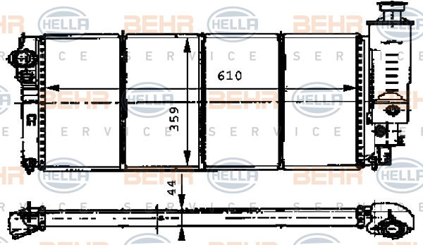 Radiateur, refroidissement du moteur BEHR HELLA SERVICE