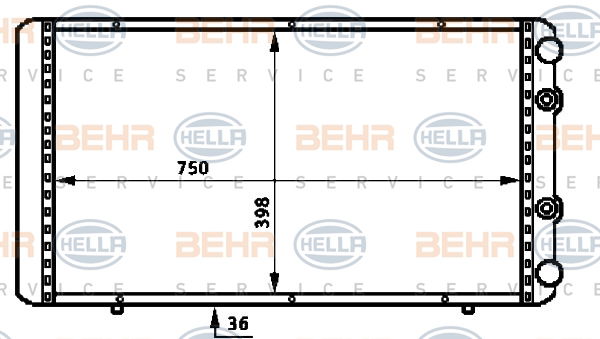 Radiateur, refroidissement du moteur BEHR HELLA SERVICE