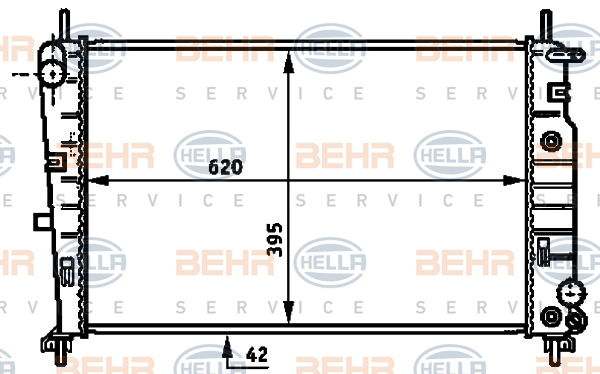 Radiateur, refroidissement du moteur BEHR HELLA SERVICE