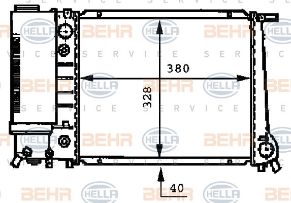 Radiateur, refroidissement du moteur BEHR HELLA SERVICE *** PREMIUM LINE ***