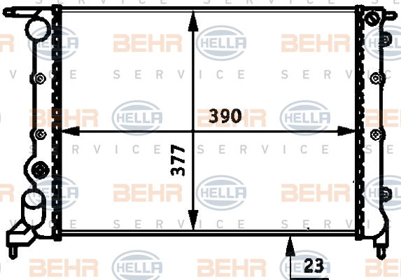 Radiateur, refroidissement du moteur BEHR HELLA SERVICE