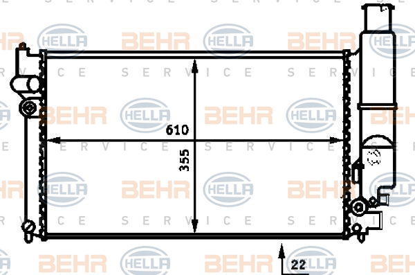 Radiateur, refroidissement du moteur BEHR HELLA SERVICE