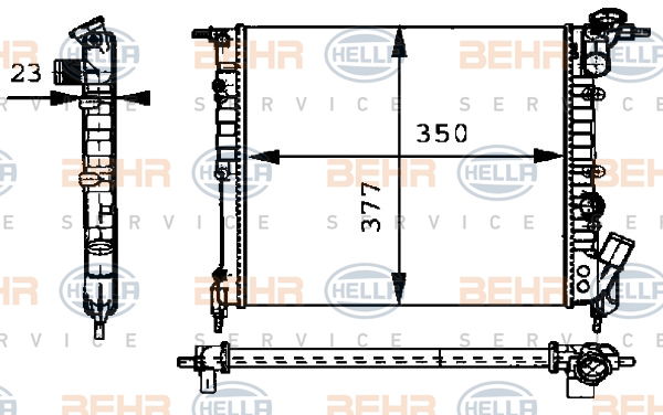 Radiateur, refroidissement du moteur BEHR HELLA SERVICE *** PREMIUM LINE ***