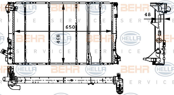 Radiateur, refroidissement du moteur BEHR HELLA SERVICE