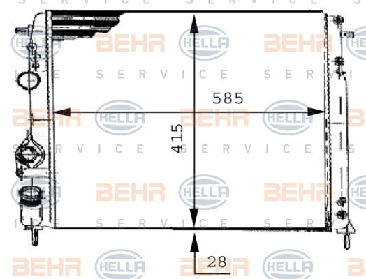 Radiateur, refroidissement du moteur BEHR HELLA SERVICE