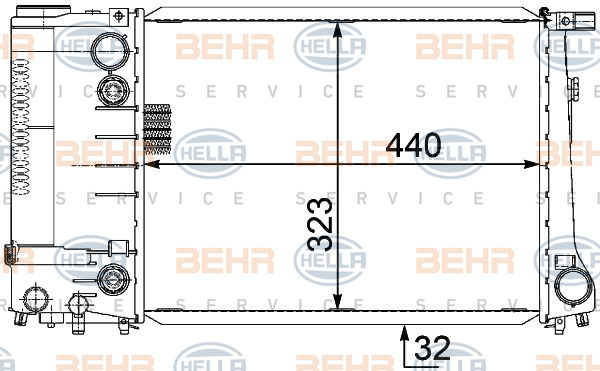 Radiateur, refroidissement du moteur BEHR HELLA SERVICE *** PREMIUM LINE ***