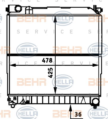 Radiateur, refroidissement du moteur BEHR HELLA SERVICE *** PREMIUM LINE ***