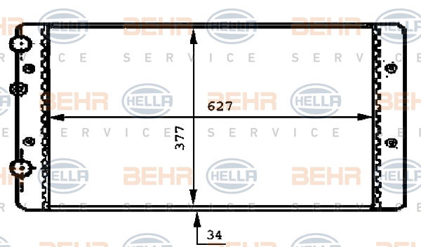 Radiateur, refroidissement du moteur BEHR HELLA SERVICE *** PREMIUM LINE ***