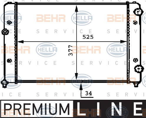 Radiateur, refroidissement du moteur BEHR HELLA SERVICE