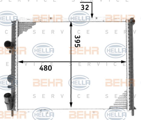 Radiateur, refroidissement du moteur BEHR HELLA SERVICE *** PREMIUM LINE ***