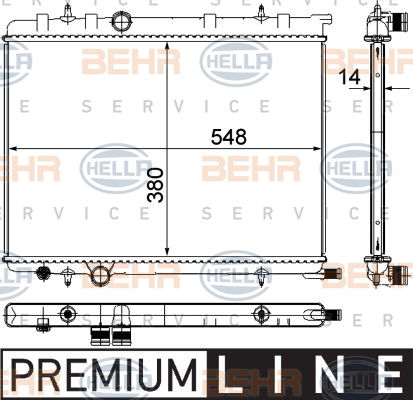 Radiateur, refroidissement du moteur BEHR HELLA SERVICE *** PREMIUM LINE ***