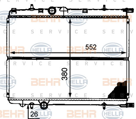 Radiateur, refroidissement du moteur BEHR HELLA SERVICE