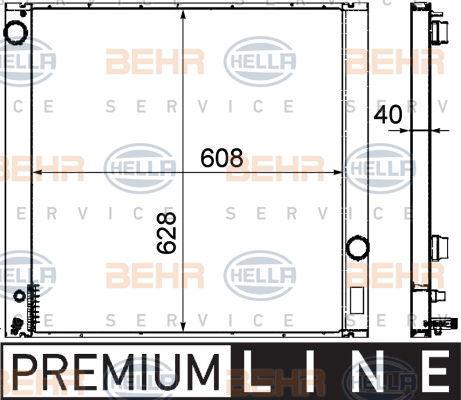 Radiateur, refroidissement du moteur BEHR HELLA SERVICE *** PREMIUM LINE ***