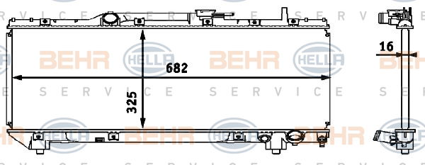 Radiateur, refroidissement du moteur BEHR HELLA SERVICE