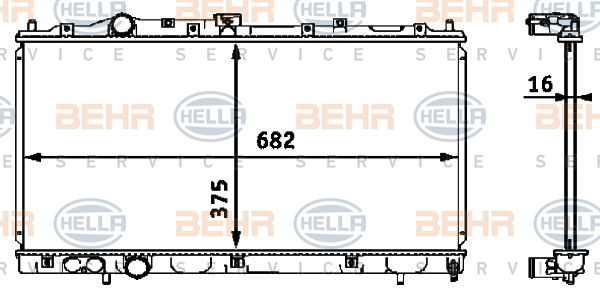 Radiateur, refroidissement du moteur BEHR HELLA SERVICE