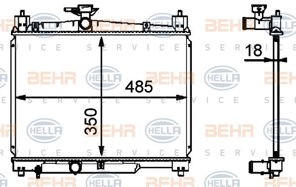 Radiateur, refroidissement du moteur BEHR HELLA SERVICE