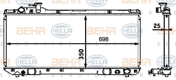 Radiateur, refroidissement du moteur BEHR HELLA SERVICE