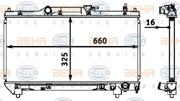 Radiateur, refroidissement du moteur BEHR HELLA SERVICE