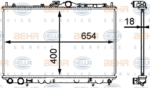 Radiateur, refroidissement du moteur BEHR HELLA SERVICE