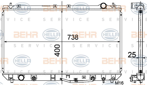 Radiateur, refroidissement du moteur BEHR HELLA SERVICE