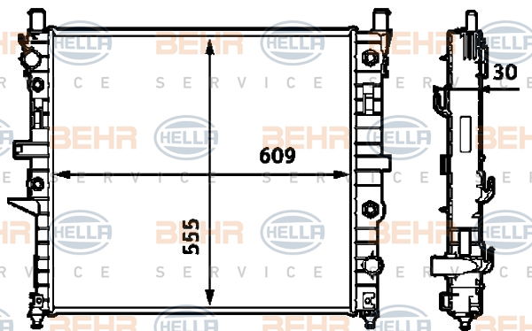 Radiateur, refroidissement du moteur BEHR HELLA SERVICE