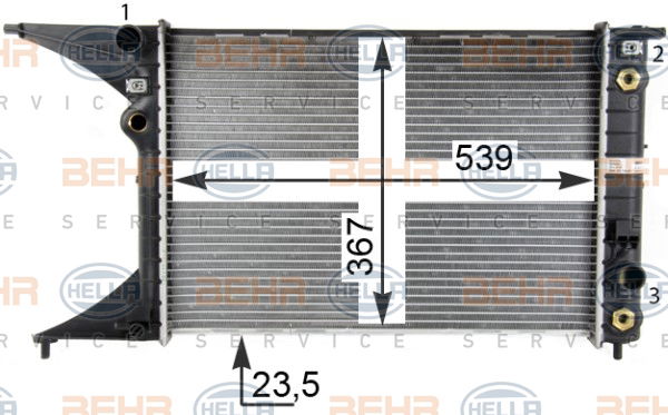 Radiateur, refroidissement du moteur BEHR HELLA SERVICE *** PREMIUM LINE ***