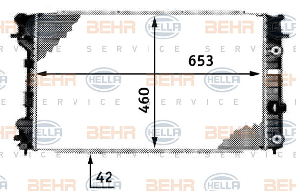 Radiateur, refroidissement du moteur BEHR HELLA SERVICE *** PREMIUM LINE ***