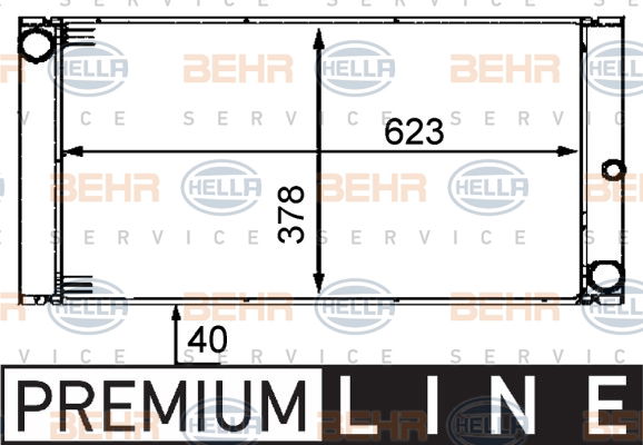 Radiateur, refroidissement du moteur BEHR HELLA SERVICE *** PREMIUM LINE ***