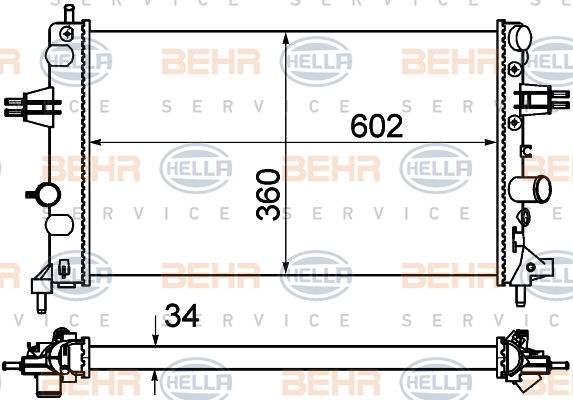 Radiateur, refroidissement du moteur BEHR HELLA SERVICE