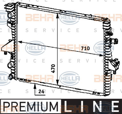 Radiateur, refroidissement du moteur BEHR HELLA SERVICE *** PREMIUM LINE ***