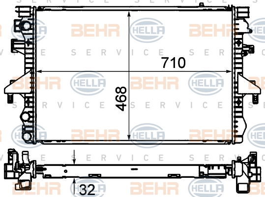 Radiateur, refroidissement du moteur BEHR HELLA SERVICE Version ALTERNATIF